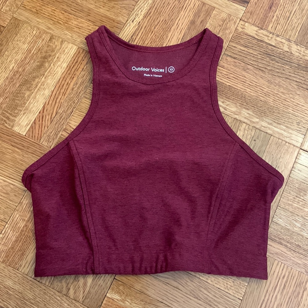 Outdoor Voices Burgundy Crop Top